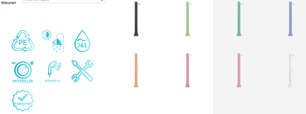 Buitendouche solar BIG Happy Five F600