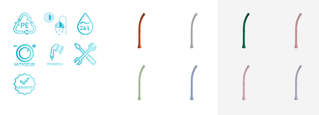 Buitendouche solar Happy Five F500