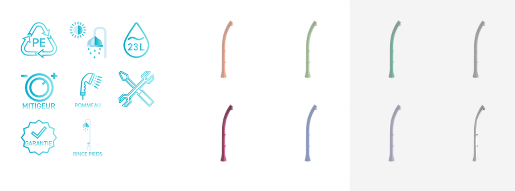  Buitendouche solar Happy H120 kunststof.