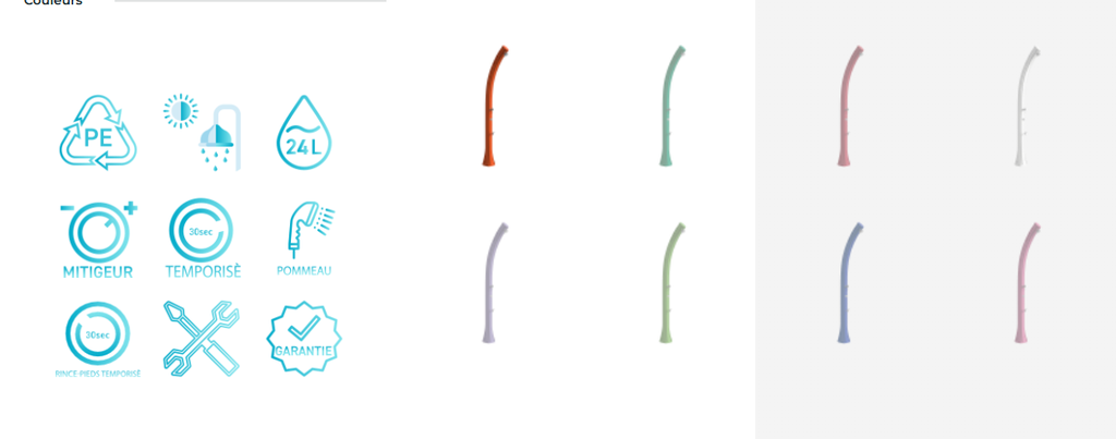 Buitendouche solar Happy Beach F530  kunststof.