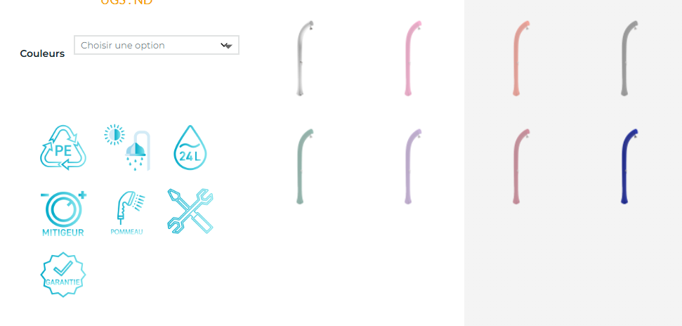 Buitendouche solar Jolly Plus B500 kunststof