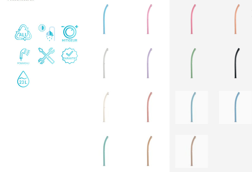 Buitendouche  solar Jolly A500 Aluminium