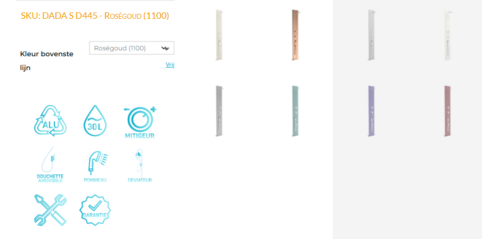 Buitendouche solar  Dada S-D445 Aluminium