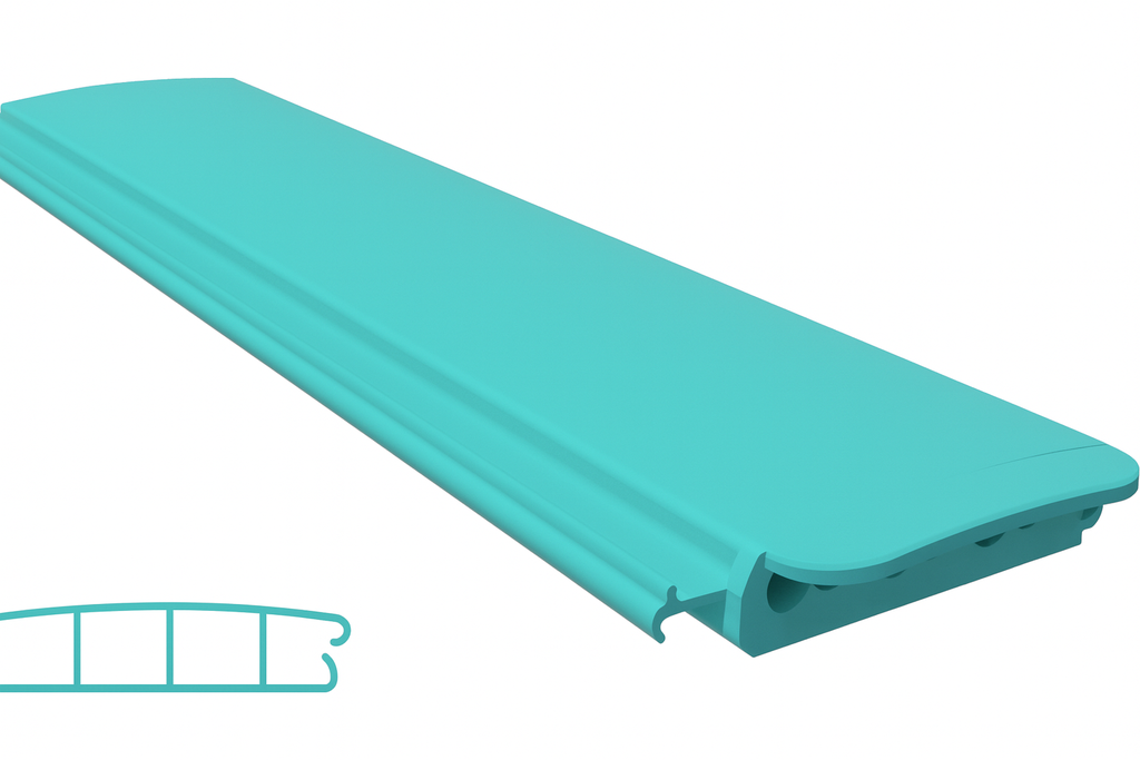 PVC lamellen turqoise per lopende meter