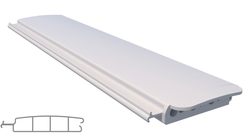 PVC lamellen lichtgrijs per lopende meter (Tot 3 m)