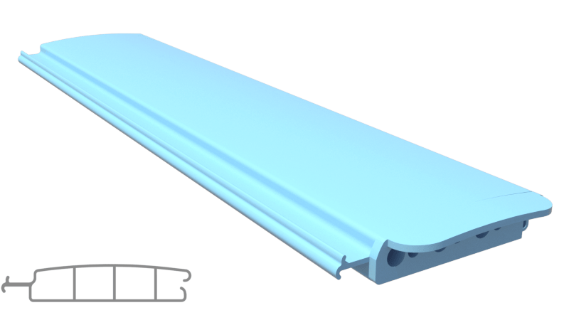PVC lamellen lichtblauw per lopende meter