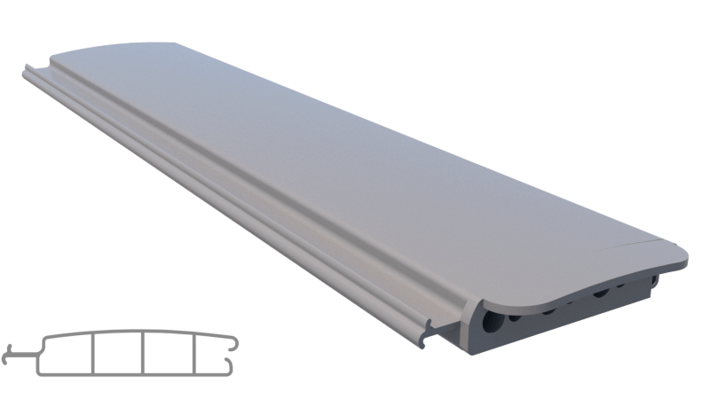PVC lamellen donkergrijs per lopende meter  (Tot 3 m)