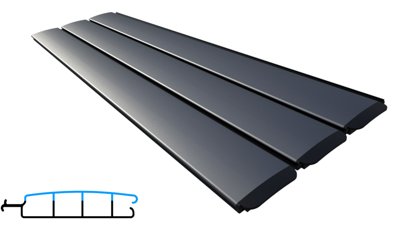 PC solar lamellen zilver per lopende meter  (Tot 3 m)