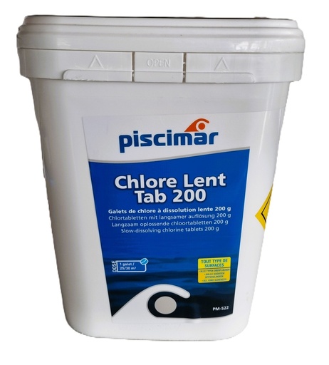 [Piscimar chlore lent tab 200 5kg Aquanet chlore lent 200] Chloortabletten zwembad-5kg
