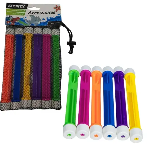SportX Duik Sticks 6 St. Junior In Mesh Bag 